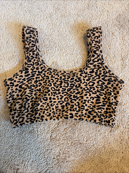 ARQ Tops - ARQ Wide Strap Bra, Size Medium, Leopard